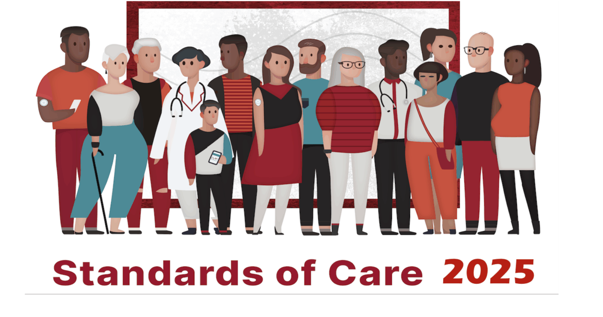 Hình ảnh nhóm người và tiêu chuẩn chăm sóc 2025.