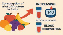 Fructose in fruits and vegetables make triglyceride and glucose too high