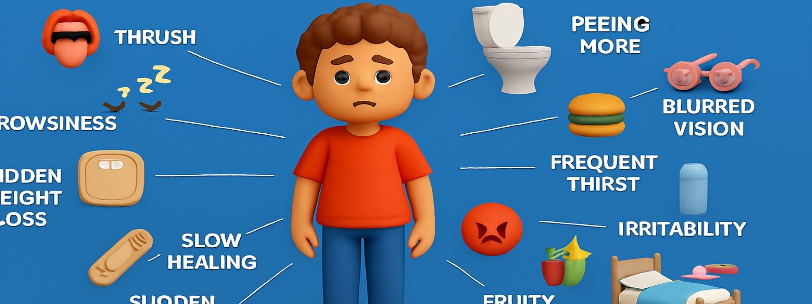 Triệu chứng bệnh tiểu đường type 1 ở trẻ.