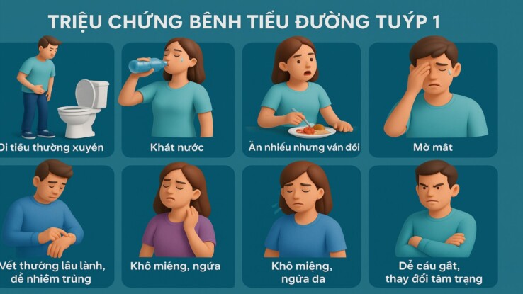 Tiểu đường tuýp 1, triệu chứng và nguyên nhân bệnh tiểu đường tuýp 1.