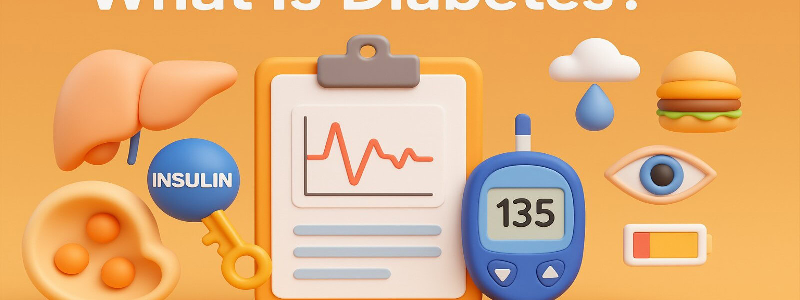 Hình ảnh minh họa bệnh tiểu đường và insulin.