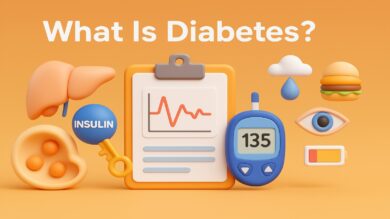 Hình ảnh minh họa bệnh tiểu đường và insulin.