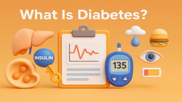 Hình ảnh minh họa bệnh tiểu đường và insulin.