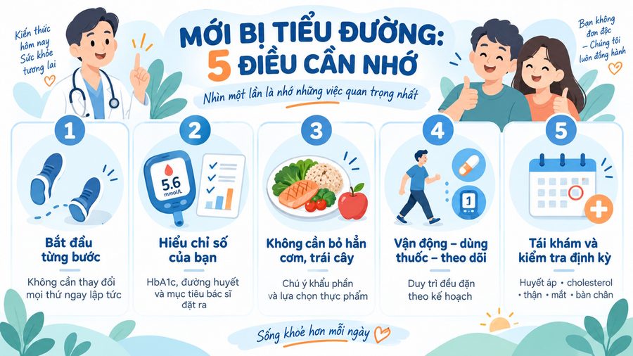 5 điều cần nhớ khi mới bị tiểu đường