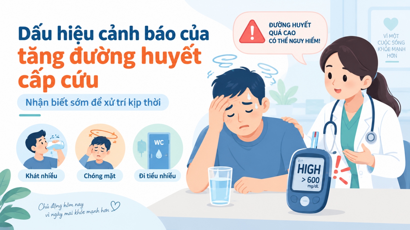 Dấu hiệu cảnh báo tăng đường huyết cấp cứu