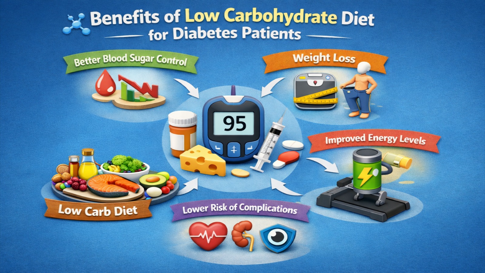 Lợi ích chế độ ăn ít carbohydrate cho tiểu đường