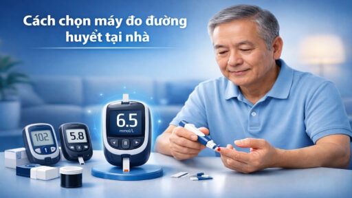 Người đàn ông đo đường huyết tại nhà