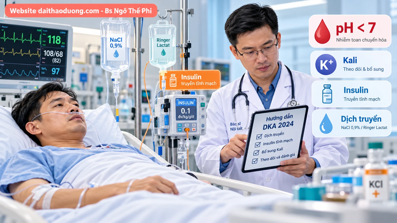 Chấn đoán và điều trị DKA, nhiễm ceton acid ở bệnh nhân đái tháo đường