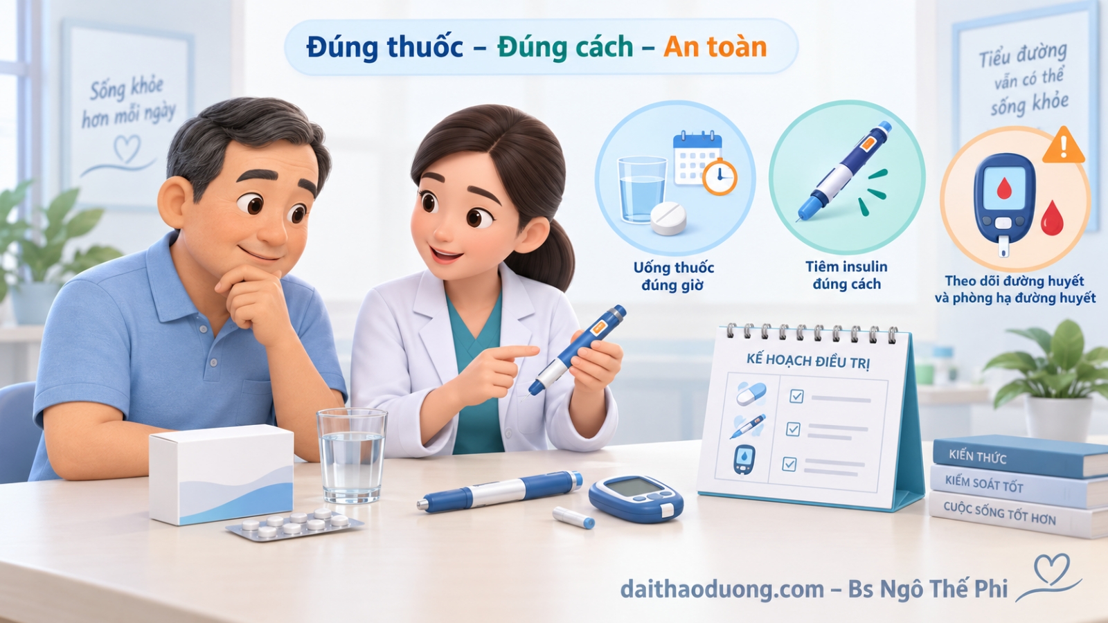 Hướng dẫn uống thuốc tiểu đường và tiêm insulin đúng cách
