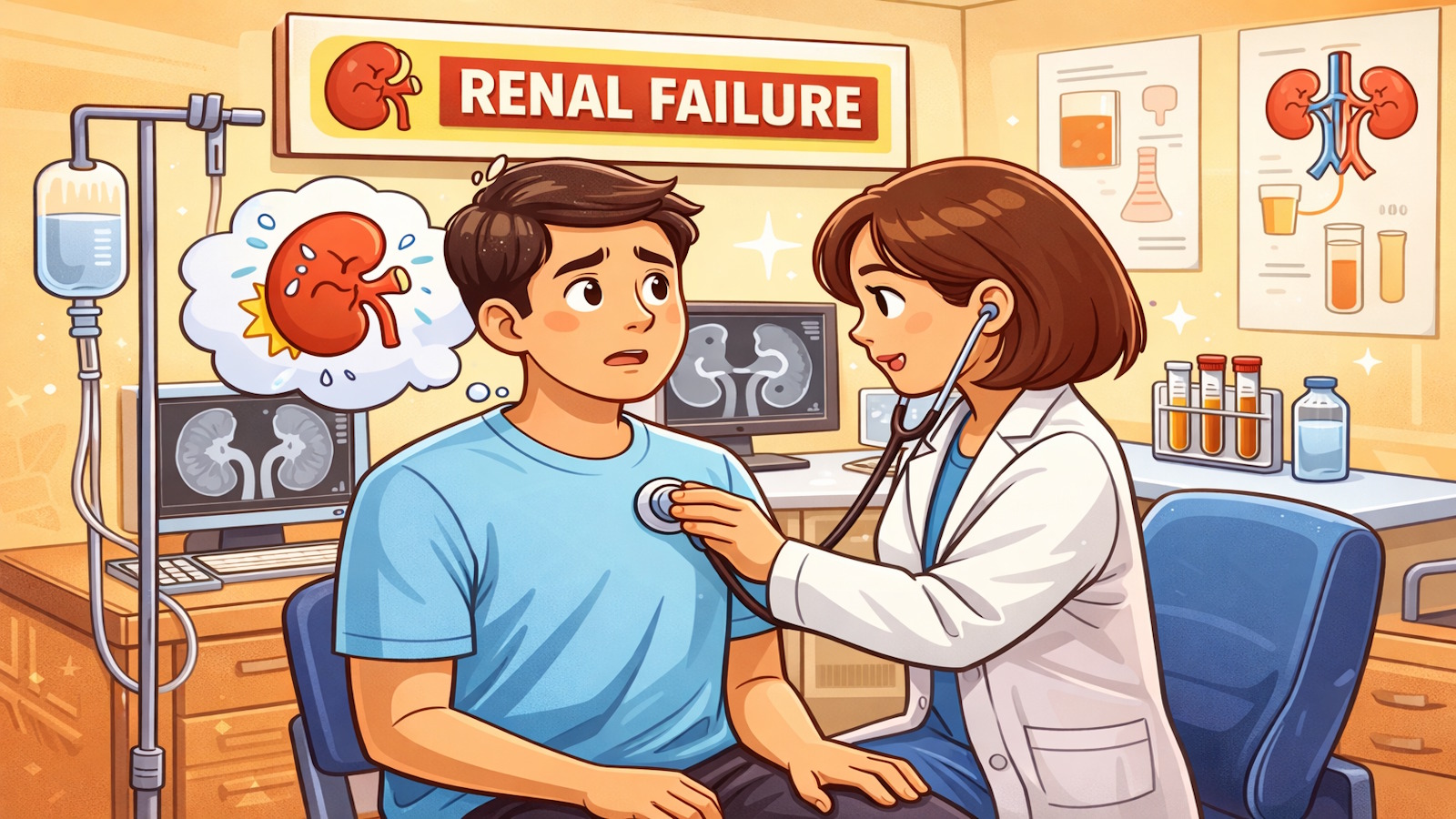 Bác sĩ khám thận cho bệnh nhân
