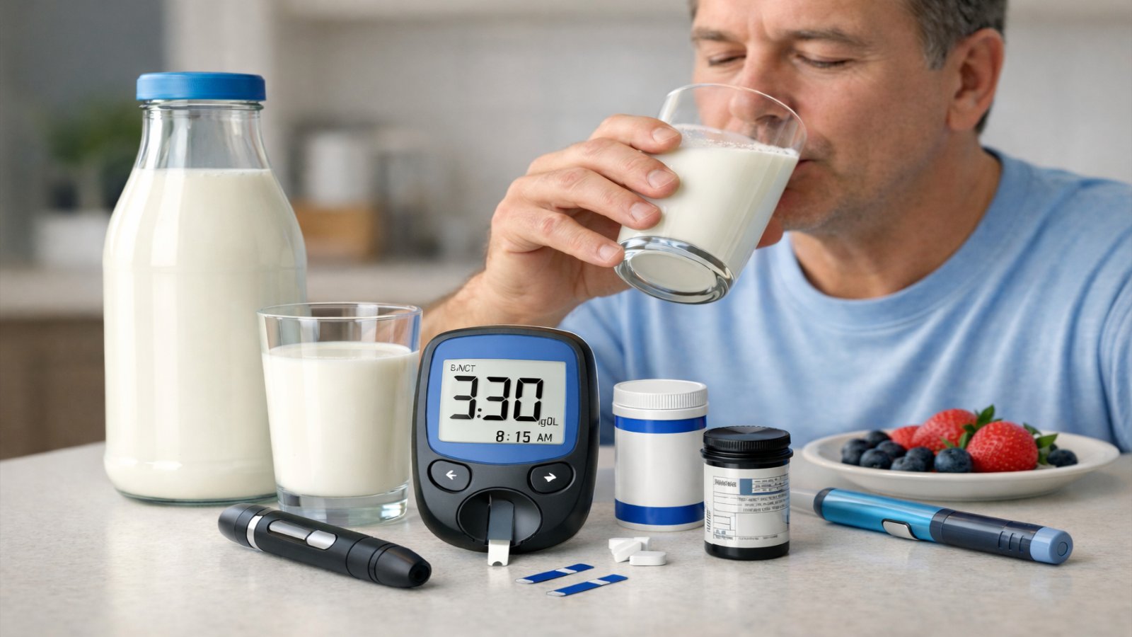 Người uống sữa, đo đường huyết rất cao