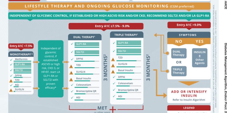Guidelines điều trị tiểu đường của AACE: Hướng dẫn phối hợp thuốc