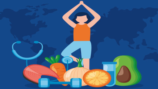 Tập yoga và ăn uống lành mạnh cho sức khỏe