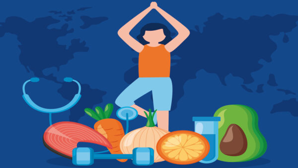 Tập yoga và ăn uống lành mạnh cho sức khỏe