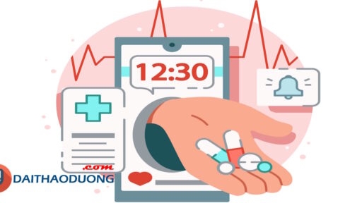 Minh họa nhắc nhở uống thuốc, sức khỏe.