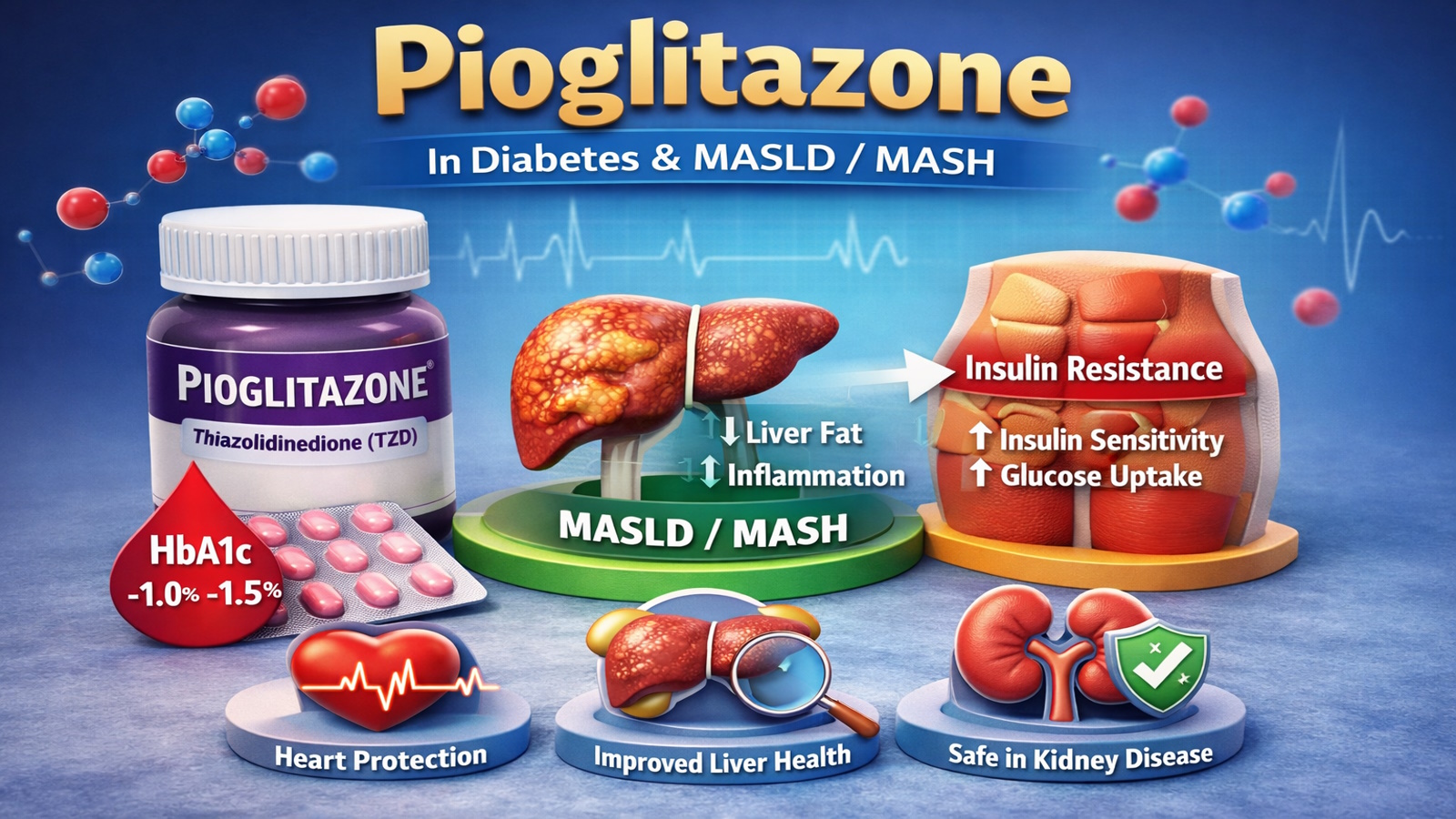 Thuốc Pioglitazone trong điều trị đái tháo đường, mỡ máu