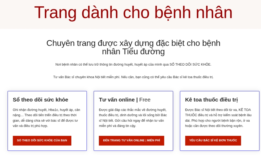Trang dành cho bệnh nhân